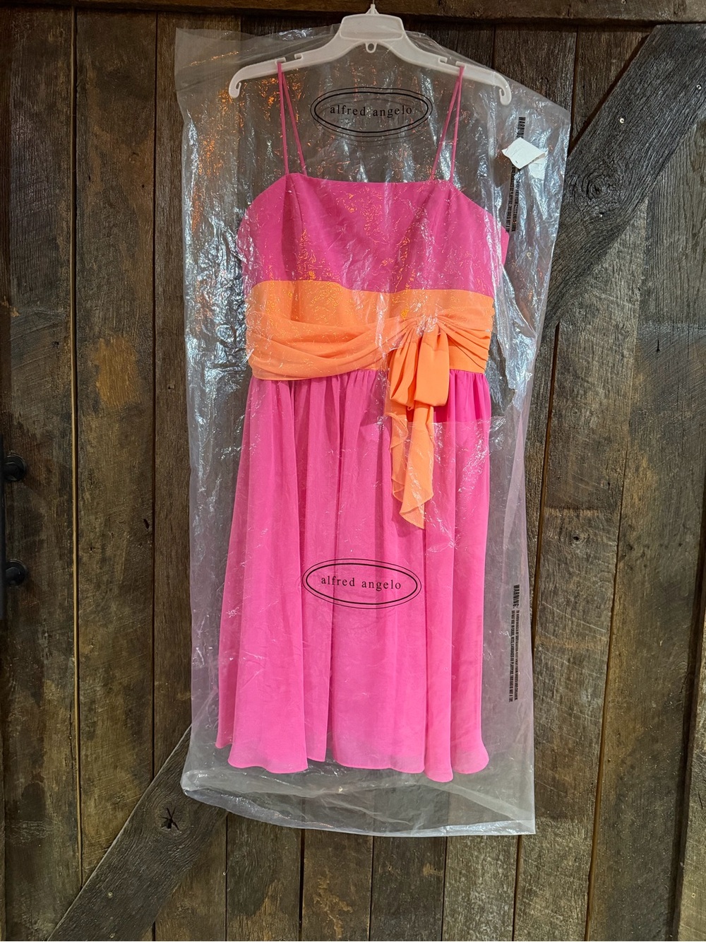 Pink Dress with Orange Sash - Picture 4 of 4